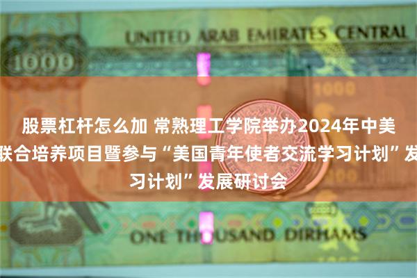 股票杠杆怎么加 常熟理工学院举办2024年中美学分互认联合培养项目暨参与“美国青年使者交流学习计划”发展研讨会