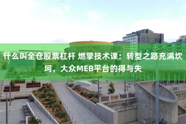 什么叫全仓股票杠杆 燃擎技术课：转型之路充满坎坷，大众MEB平台的得与失