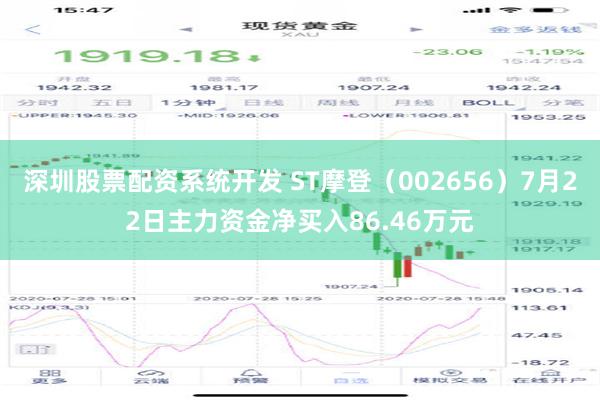 深圳股票配资系统开发 ST摩登（002656）7月22日主力资金净买入86.46万元