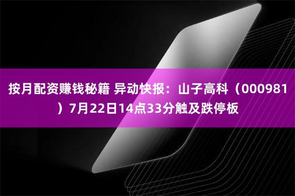 按月配资赚钱秘籍 异动快报：山子高科（000981）7月22日14点33分触及跌停板