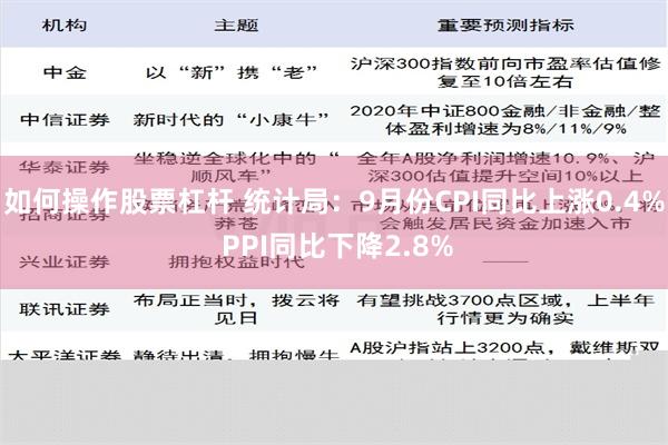 如何操作股票杠杆 统计局：9月份CPI同比上涨0.4% PPI同比下降2.8%