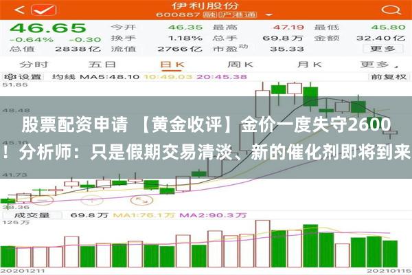 股票配资申请 【黄金收评】金价一度失守2600！分析师：只是假期交易清淡、新的催化剂即将到来